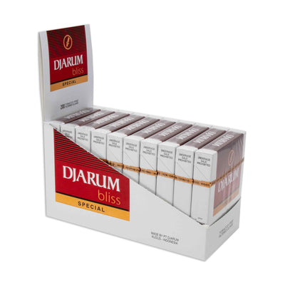 Djarum Special Bliss Tobacco & Nicotine Free Clove Filtered Cigarettes - 10 Boxes of 20 = 200 total - incl. Frugal Smoker Sticker