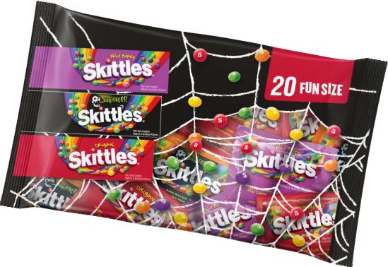 Skittles Fun Size Candy assorted fruit flavor pouches, 10.52 oz, 16 individually portioned fun size packs