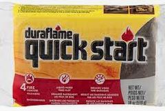 Duraflame Fire Starters 4-pack packaging for fireplaces, fire pits, and wood stoves