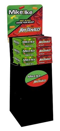 Mike & Ike Display Shipper Thtr Hot Tamale Floor 72ct