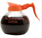 Rooted Grounds Glass Pot Decaf Orange Handle