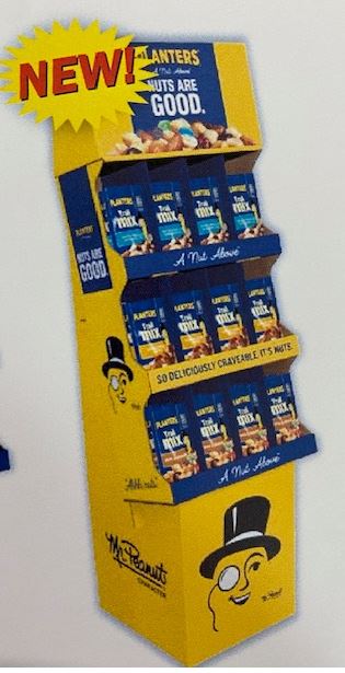 Planters Display Shipper Snack Mix Floor Display 36ct