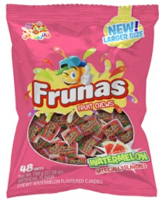 Albert Frunas Watermelon Candy 27.08 oz bag with 48 individually wrapped nostalgic fruit chews