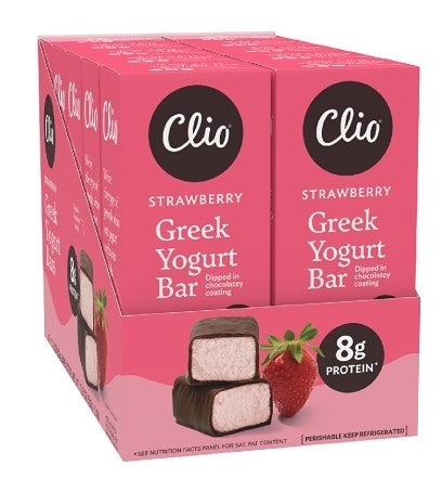 Clio Greek Yogurt Bar Strawberry Chocolate Covered 10ct