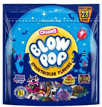 Blow Pop Spooktacular Assorted Flavors Halloween lollipops, 15.4 oz bag with festive seasonal packaging