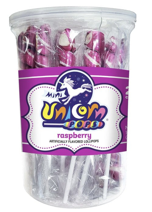 Mini Unicorn Colors Raspberry Candy 10 oz tub filled with colorful bite-sized raspberry-flavored candies