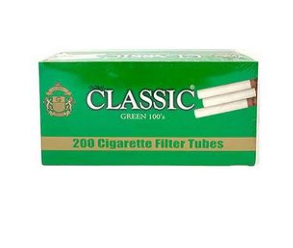 Classic Green Menthol 100mm Cigarette Tubes 200-Count 5-Pack Wholesale