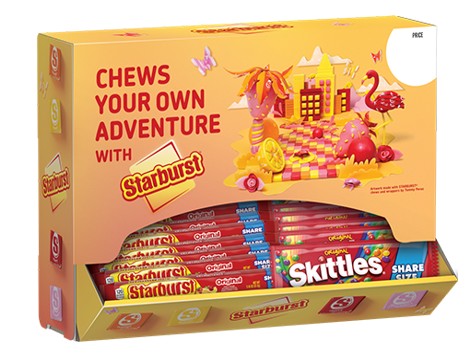 Skittles Starburst King Size Display Counter 48ct