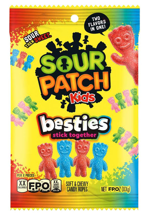 Sour Patch Kids Besties Soft & Chewy Sour Candy 7.17 oz peg bag front packaging