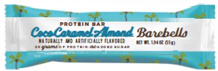 Barebells Coconut Caramel Almond Protein Bar, 1.94 oz, featuring coconut, caramel, and almond flavors