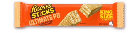 Reese's Sticks Ultimate Peanut Butter King Size Bar 3 oz — crispy wafer layers with peanut butter and milk chocolate