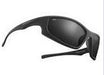 Sport sunglasses with athletic wraparound frame and tinted UV-protection lenses, retail display box of 4