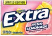 Extra Pink Lemonade Gum 10-stick pack with bright pink lemonade-themed packaging