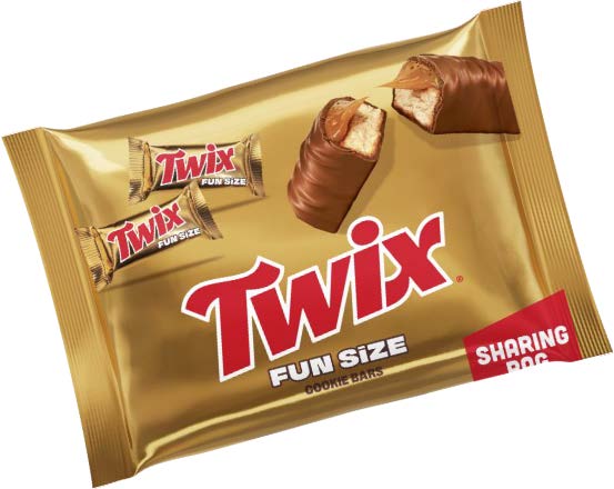 Twix Fun Size Caramel Cookie Chocolate Bars 10.83 oz, 16-count package