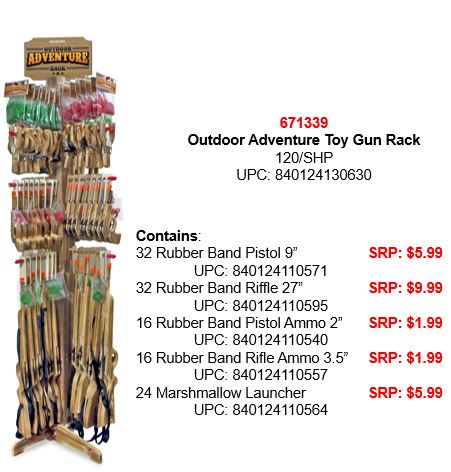 Outdoor Adventure Toy Gun Rack 120ct