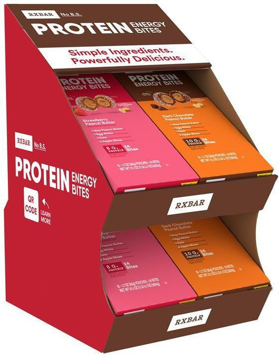 RXBAR Energy Bites in a standard resealable can, protein-packed clean-ingredient snack bites, 48ct