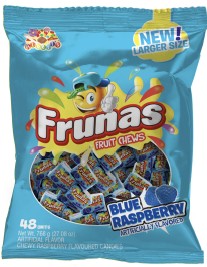 Albert Frunas Blue Raspberry Candy 27.08 oz bag with 48 individually wrapped chewy fruit candies