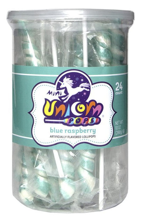 Mini Unicorn Colors Turquoise Candy 10 oz tub filled with vibrant turquoise-hued mini candies