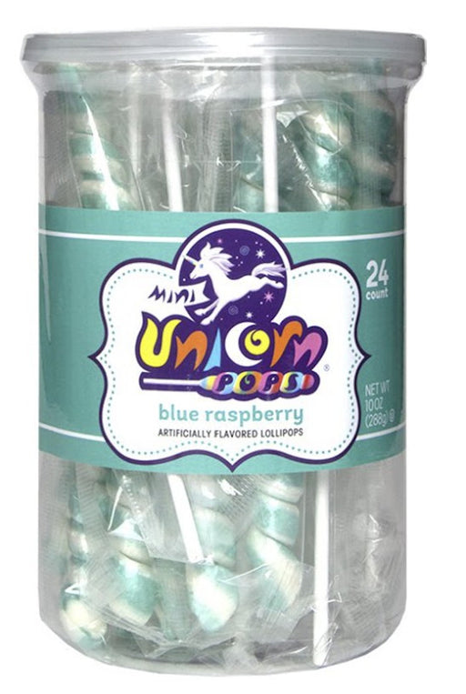 Mini Unicorn Colors Turquoise Candy 10 oz tub filled with vibrant turquoise-hued mini candies
