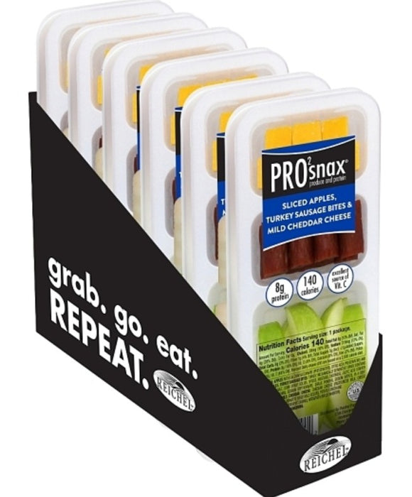 Pro2Snax Apples Turkey Cheddar Cheese Individually Wrapped Boxes 06ct