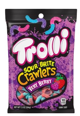 Trolli Very Berry Sour Brite Crawlers Bag 7.2 oz