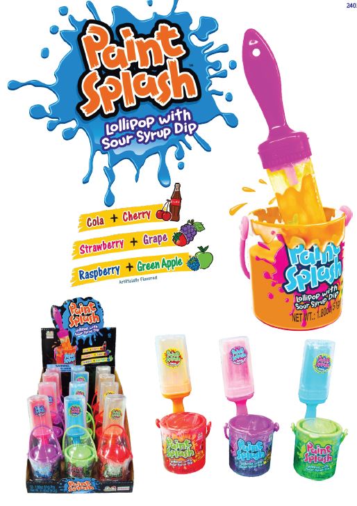 Kidsmania Paint Splash W/ dip Lollipops Boxes 12ct