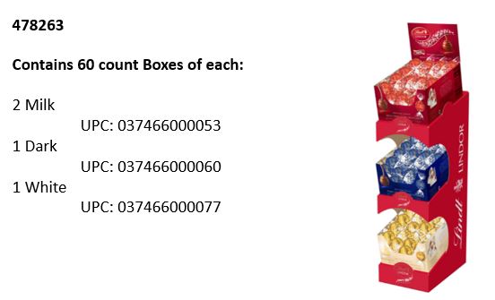 Lindt Truffles 3 Tier Counter Displays 240ct