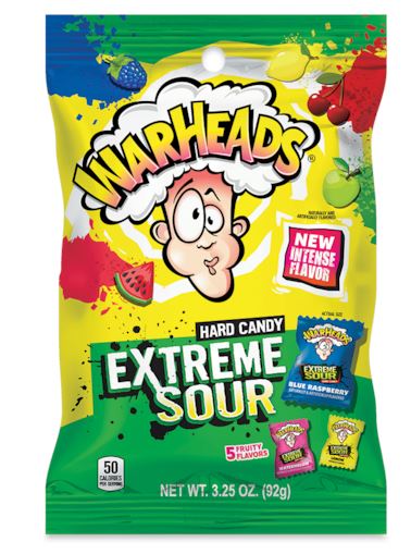 Warheads Extreme Sour Hard Peg Bag 3.25 oz