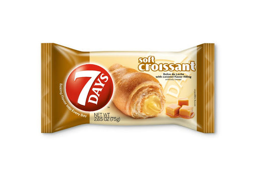 Mondelez soft caramel filled croissant pastry with golden flaky exterior and rich caramel center