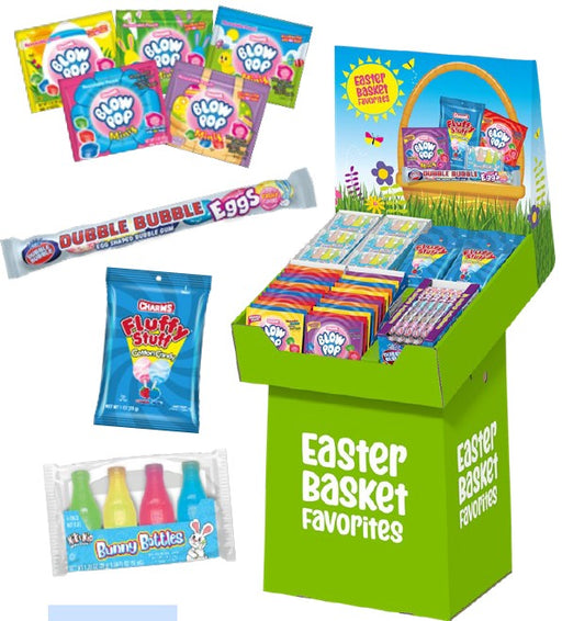 Charms Easter Filled Combo Shipper with 96 assorted filled Easter candies ready for retail display
