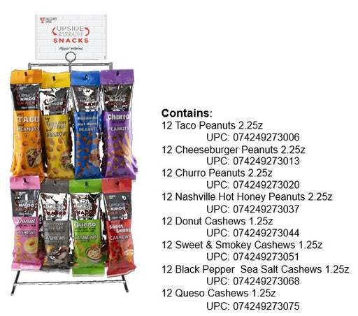 Trophy Peanuts Upside Down Tube Display showing 96 individual peanut tubes in a countertop display unit