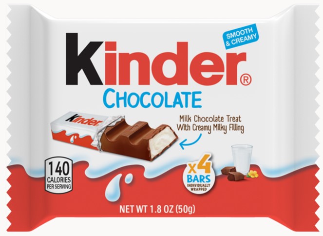 Kinder Chocolate Bar 1.8oz Boxes 18ct