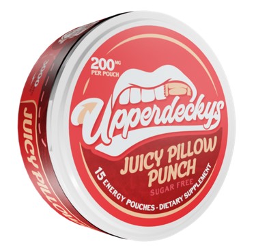 Upper Decky Punch Energy Pouch 200mg, 5-count roll with bold punch flavor for on-the-go energy