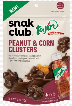 Snak Club Chocolate Peanut Cluster Tajin Peg Bags 4 oz 06ct