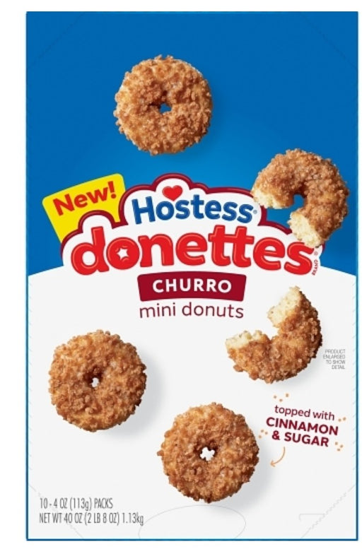 Hostess Mini Donut Churro 6-Pack box front packaging wholesale display