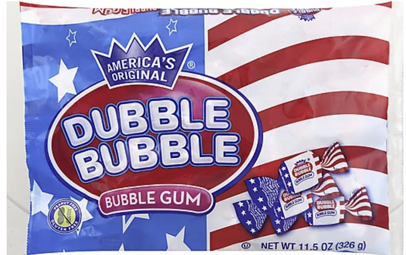 Charms Blow Pop Doubles Bubble Gum Flag Twist Lollipops, colorful swirled fruit-flavored pops with bubble gum center, 24ct
