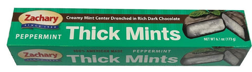 Zachary Thick Mints 6.1 oz box of chocolate-coated peppermint candy