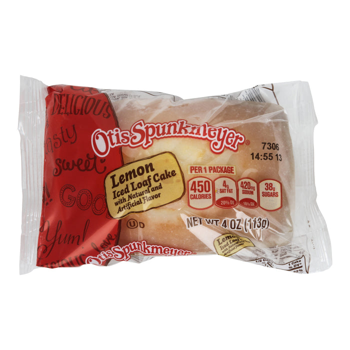 Otis Spunkmeyer Iced Lemon Loaf Cake Individually Wrapped 4 oz