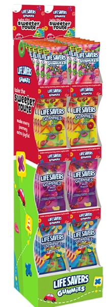 Lifesavers Gummie Display Shipper Peg Bags Powerwing 72ct