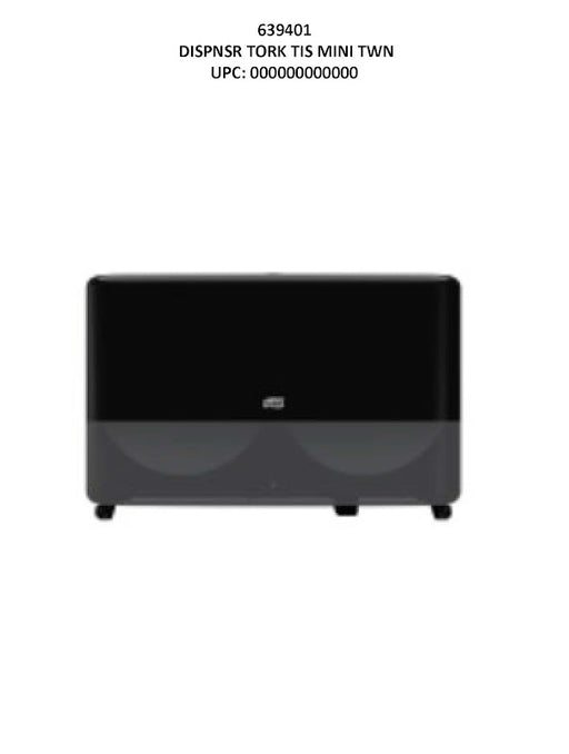 Tork Elevation Bath Tissue Mini-Jumbo Roll Twin Dispenser in black, holds two 7.4-inch rolls