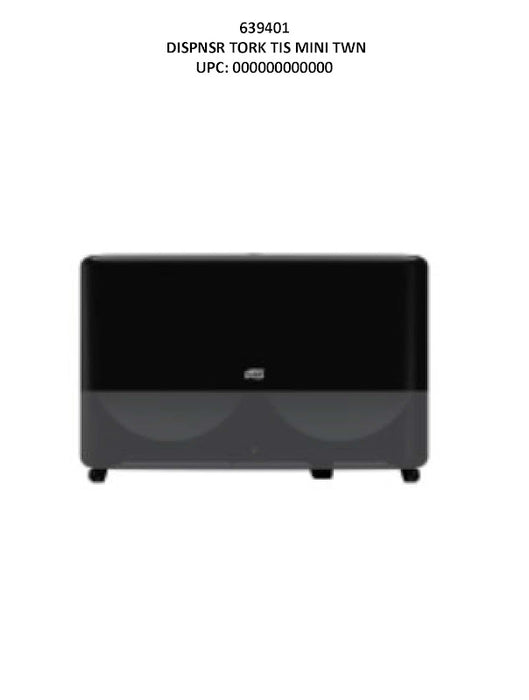 Tork Elevation Bath Tissue Mini-Jumbo Roll Twin Dispenser in black, holds two 7.4-inch rolls