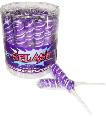 Colorsplash Twisty Pops Grape Lollipops purple jar with 30 individually wrapped grape-flavored twist pops