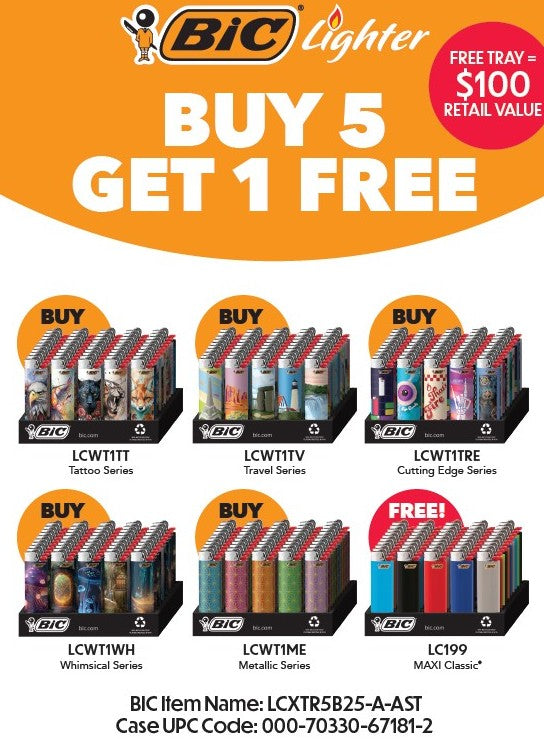 BIC Lighter B5g1f Contents 300ct