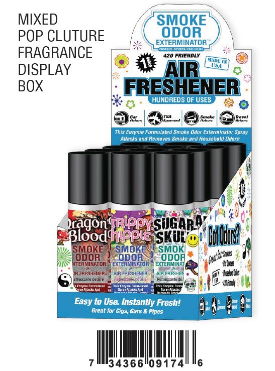 Smoke Odor Exterminator Spray Pop Culture Mix Boxes 1 oz 12ct