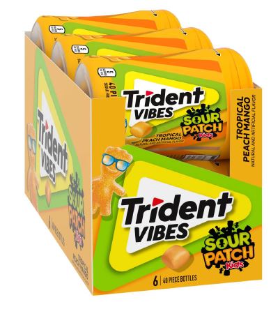 Trident Vibes Spk Tropical Pch Mang 40pc Boxes Bottles 06ct