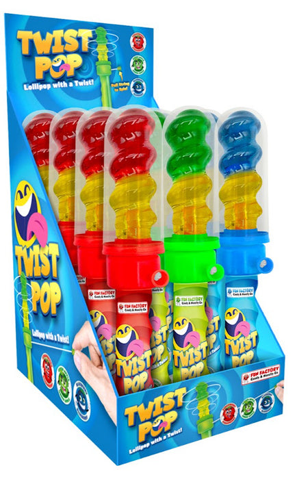 Fun Factory Twist Pop Candy colorful spiral lollipops, 12ct