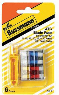 Fuse car blade fuse assortment package with assorted amperage color-coded automotive replacement fuses