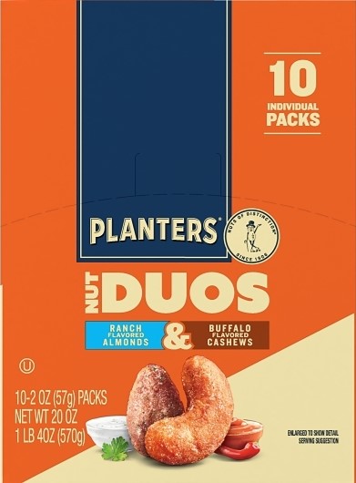 Planters Duo Buff Cashew Ranch Almond 2oz 10ct