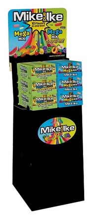 Mike & Ike Display Shipper Thtr Mega Sour Mix Floor 72ct