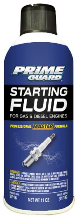 Prime Guard Starting Fluid 11 oz aerosol can for gas and diesel engine cold starts